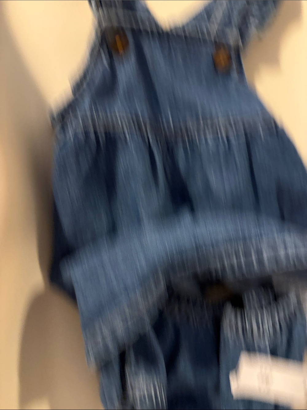 GAP Denim Blue Ruffle-Strap Overall Romper - Picture 4 of 6